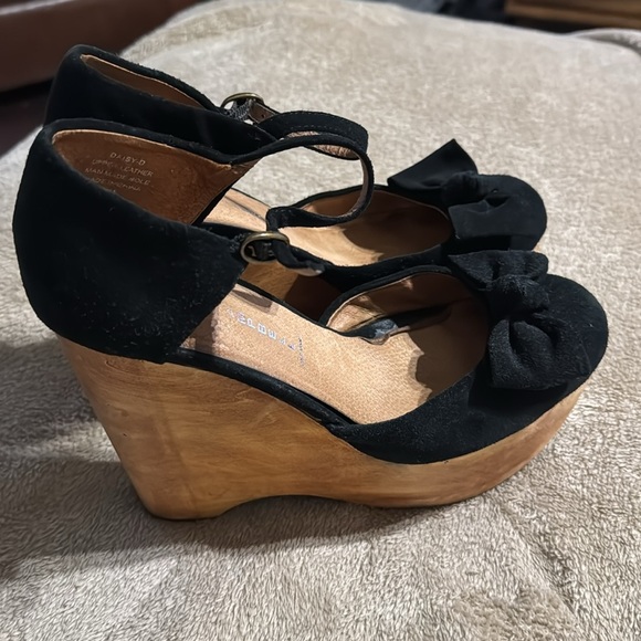 Jeffery Campbell Daisies From Anthropology Black Platform Wedge Heels - Picture 6 of 12